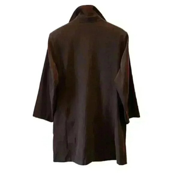 Vintage Shirt Dress Long Sleeves Dark Chocolate Brown  Micro Suede Size 16 - Picture 4 of 16